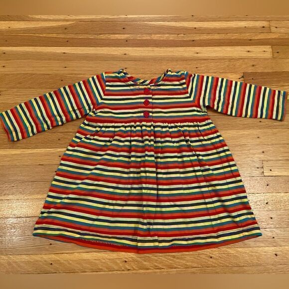 Hanna Andersson rainbow stripe long sleeve dress - Picture 1 of 4